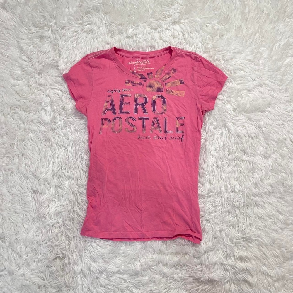 y2k vintage pink aeropostale graphic top large